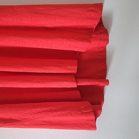 Chico's Tomato Red Slub Knit Tshirt Dress High Low Hem Size Large - Picture 4 of 8